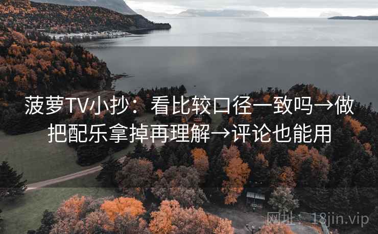 菠萝TV小抄：看比较口径一致吗→做把配乐拿掉再理解→评论也能用