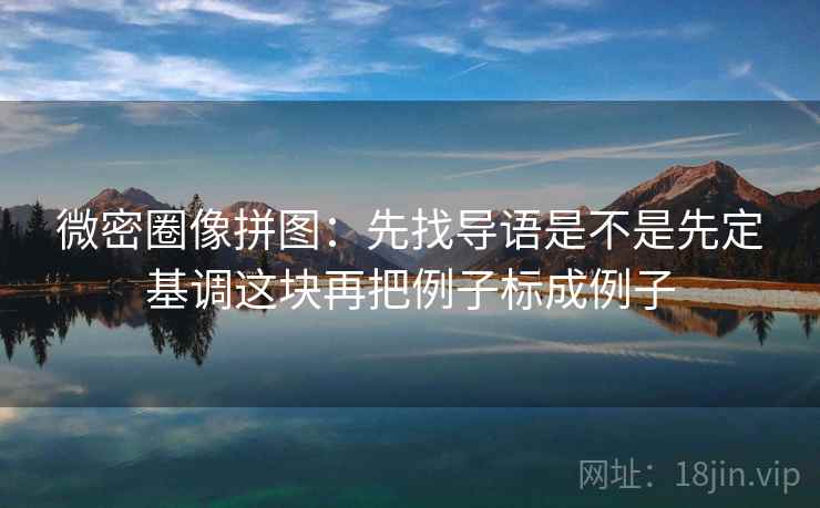 微密圈像拼图：先找导语是不是先定基调这块再把例子标成例子