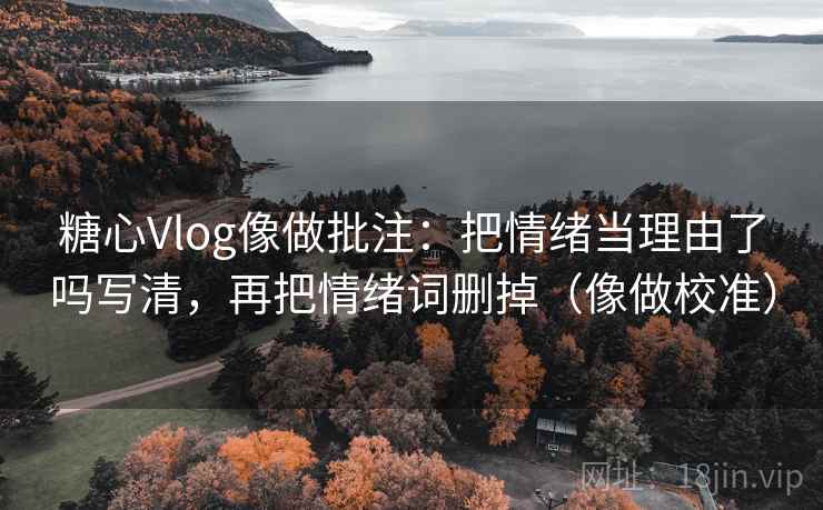 糖心Vlog像做批注：把情绪当理由了吗写清，再把情绪词删掉（像做校准）